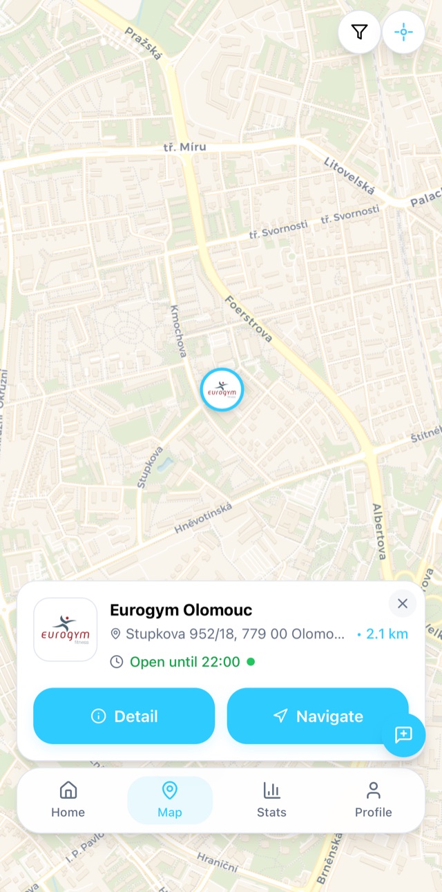 Pumplo — find your gym on the map
